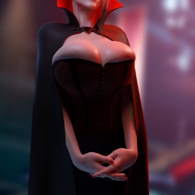 final fantasy, final fantasy vii, final fantasy vii remake, halloween, scarlet (ffvii), batesz, 1girls, alternate costume, asymmetrical hair, big breasts, blonde hair, breasts, cleavage, costume, female