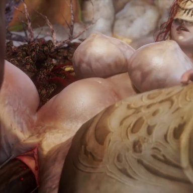 elden ring, fromsoftware, malenia blade of miquella, tdontran, 1boy, 1girls, abdominal bulge, belly bulge, belly inflation, big breasts, big penis, bouncing breasts, breasts, bulge, cum