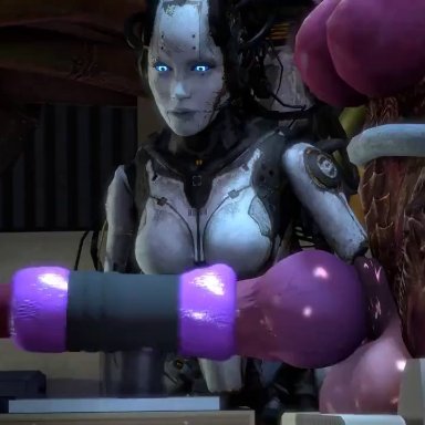 starcraft, starcraft 2, sarah kerrigan, zerg, coot27, 2girls, bondage, cum, ejaculation, forced, forced orgasm, futanari, milking machine, onahole, only female