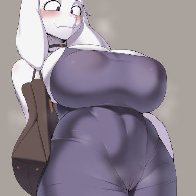 deltarune, undertale, undertale (series), toriel, cervina7 (artist), big breasts, blush, breasts, choker, clothed, clothes, clothing, dress, female, female only
