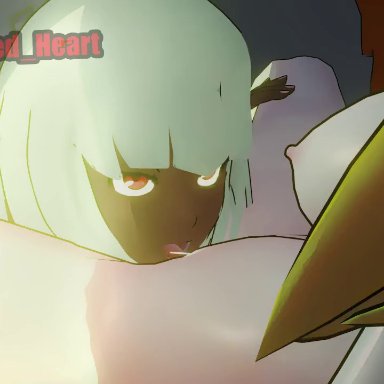 rwby, emerald sustrai, yang xiao long, infected heart, ass, blonde hair, bouncing breasts, breasts, cunnilingus, dark-skinned female, female only, lavender eyes, lesbian, lesbian sex, lesbians