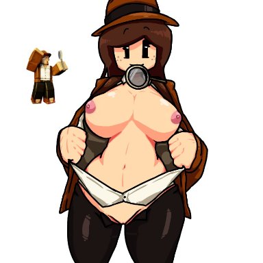 bear (game), roblox, charlotte bearbury (bear), roblox avatar, robloxian, camex , 1girl, 1girls, areola, areolae, bellybutton, boobs, bottomless, bottomless female, breasts