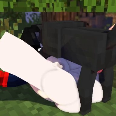 minecraft, wolf (minecraft), khangbaka, 1girls, bestiality, cum, cum in pussy, cum inside, cum leaking, cum leaking out of pussy, female, hetero, legs around partner, legs together, legs up