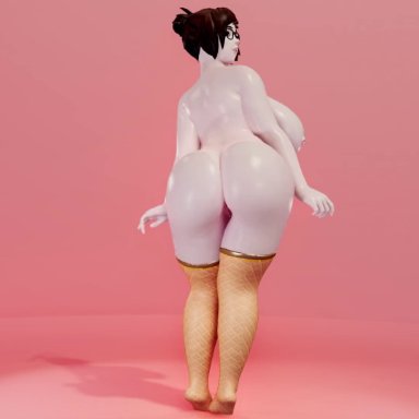 overwatch, overwatch 2, mei (overwatch), almightypatty, 1girls, asian, asian female, ass, ass focus, ass shake, big ass, big breasts, big butt, bouncing ass, breasts