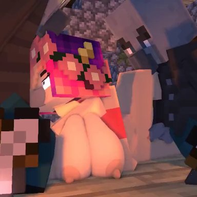 minecraft, illager, skyler quinn, khangbaka, 1girls, 2boys, 3some, axe, big ass, big breasts, blue eyes, creampie, cum in mouth, cum in pussy, cum inside