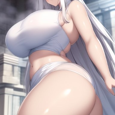 fate/grand order, fate/kaleid liner prisma illya, fate/zero, fate (series), irisviel von einzbern, nai diffusion, stable diffusion, 1girls, alternate breast size, ass, blush, breasts, female, hips, huge breasts