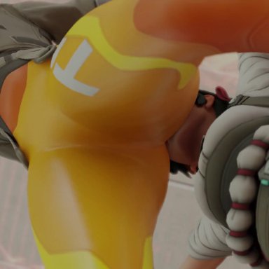 overwatch, kiriko (overwatch), tracer, kishi, ass on face, ass sniffing, big ass, facesitting, fetish, smothering, sniffing ass, stinkface, 3d, animated, mp4