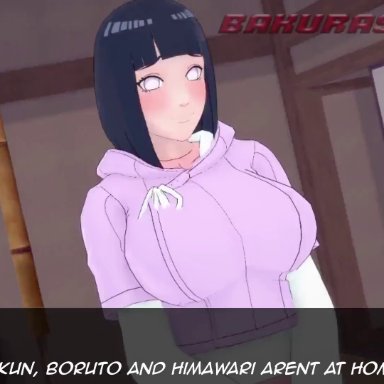 boruto: naruto next generations, koikatsu, naruto, naruto (series), hyuuga hinata, uzumaki naruto, bakura's place, 1boy, 1boy1girl, 1girls, asian, asian female, big breasts, black hair, blunt bangs