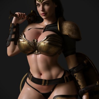 dc, dc comics, wonder woman (series), diana prince, gal gadot, wonder woman, rude frog, 1girls, amazon, armor, big breasts, bikini armor, female, female only, looking at viewer