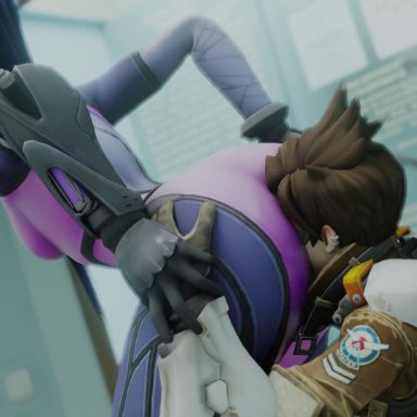 overwatch, tracer, widowmaker, kishi, ass on face, ass sniffing, big ass, facesitting, fetish, smothering, sniffing ass, stinkface, 3d, animated, mp4