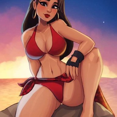 epic games, fortnite, fortnite: battle royale, boardwalk ruby (fortnite), ruby (fortnite), magaska19, magaskaraw, ass, barefoot, beach, big ass, big breasts, bikini, bikini bottom, bikini top