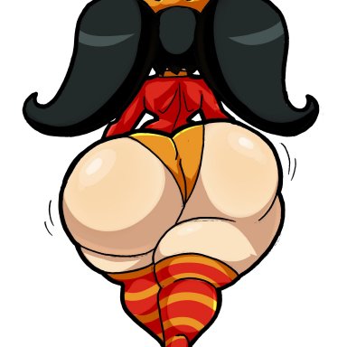 warioware, ashley (warioware), mr ctm, tasteofchoklit, 1girls, black hair, bottom heavy, fat ass, huge ass, long hair, massive ass, shortstack, stockings, thick thighs, witch