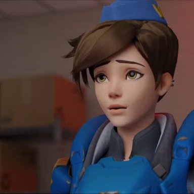 blizzard entertainment, overwatch, cadet oxton, tracer, widowmaker, aphy3d, angry, angry face, ass, big ass, bouncing ass, bubble butt, butt, clothed, clothed sex