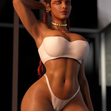 apex legends, respawn entertainment, loba, loba (apex legends), loba andrade, rude frog, 1girls, abs, ass, big breasts, bra, braided twintails, brazilian, breasts, choker