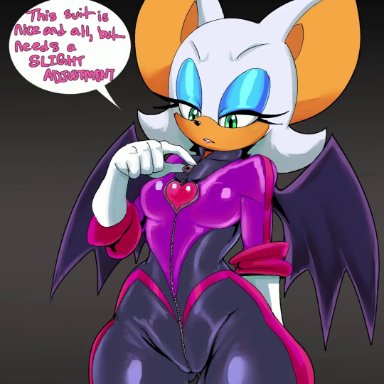 netflix, sega, sonic (series), sonic prime, rouge the bat, flirtyfawn696, thecon, areolae, big breasts, revealing breasts, thick thighs, text, video, voice acted