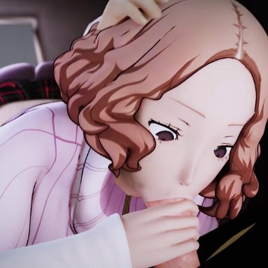 atlus, persona, persona 5, haru okumura, kunikazu okumura, amateurthrowaway, 1boy, 1girls, age difference, ass, blowjob, breasts, brown eyes, brown hair, cheating girlfriend