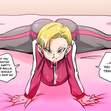 dragon ball, dragon ball super, dragon ball super super hero, shounen jump, android 18, rickert kai, 1girls, android, android girl, bed, big breasts, blonde female, blonde hair, blue eyes, breasts