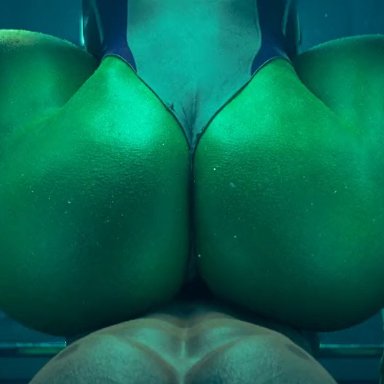 hulk (series), marvel, jennifer walters, she-hulk, creamtau, 1boy, 1girls, ass, big ass, female, huge ass, pov, squatting, vaginal penetration, vaginal sex