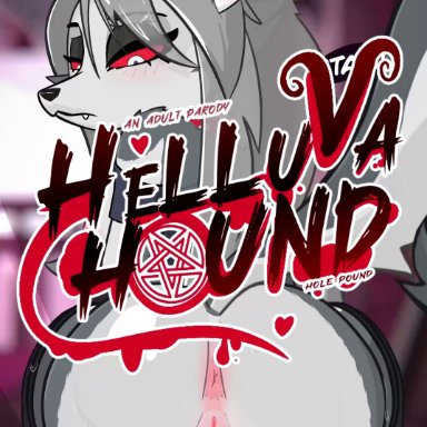 helluva boss, loona (helluva boss), beachside bunnies, anal, anal orgasm, anal sex, anthro, anus, ass, balls, blush, bodily fluids, breasts, canid, canid demon