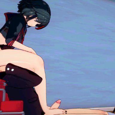 kill la kill, koikatsu, matoi ryuuko, 1boy, 1boy1girl, 1girls, anilingus, ass on face, big ass, cum, facesitting, femdom, footjob, smothering, used as an object