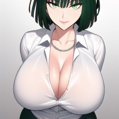 one-punch man, fubuki (one-punch man), nai diffusion, stable diffusion, 1girls, bangs, big breasts, breasts, busty, cleavage, clothed, clothing, collarbone, curvaceous, curvy