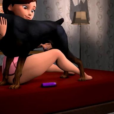 disney, p, the incredibles, helen parr, violet parr, blueberg, 2girls,  content, ashikoki, assisted fellatio, assisted sex, bad parenting, bed, bedroom, canine