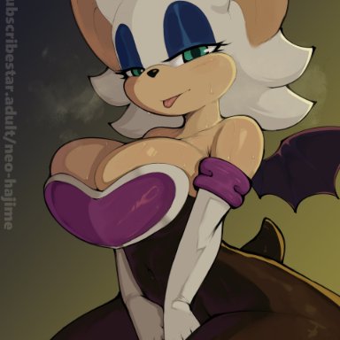 2022 fifa world cup, sega, sonic (series), sonic the hedgehog (series), rouge the bat, neo hajime, arm warmers, bat, bat ears, big breasts, breasts, cleavage, elbow gloves, latex, thick thighs