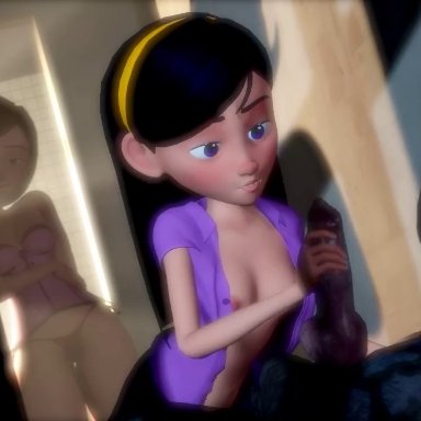 disney, the incredibles, helen parr, violet parr, beowulf1117, 2girls, bad parenting, canine, caught, caught in the act, clothing, contentious content, daughter, female, interspecies