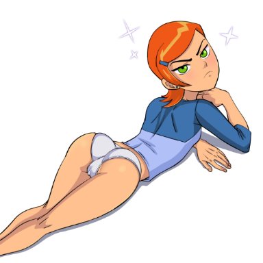 ben 10, gwen tennyson, deemlyart, female, female only, laying down, panties, thick lips