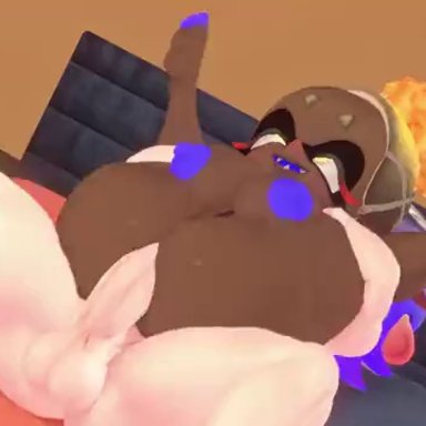 nintendo, splatoon, splatoon 3, deep cut (splatoon), frye (splatoon), inkling, octoling, shiver (splatoon), leviantan581re, 1futa, 1girls, ass, balls, barefoot, bed