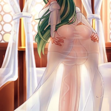 fire emblem, fire emblem: three houses, nintendo, rhea (fire emblem), nenerhea, 1futa, anus, ass, back, back view, balls, bent over, big ass, big balls, big breasts