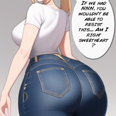 the legend of zelda, princess zelda, nai diffusion, stable diffusion, ass focus, bimbo, blonde hair, blue eyes, curvy, curvy figure, gigantic ass, high waisted pants, huge ass, huge breasts, looking at viewer