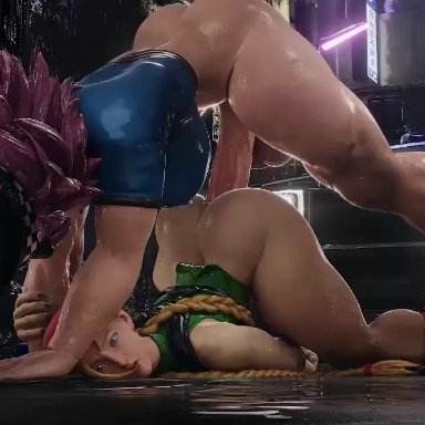 capcom, final fight, street fighter, street fighter v, cammy white, poison (final fight), generalbutch, 1futa, 1girls, alley, anal, anal grip, anal rape, anal sex, anal tugging