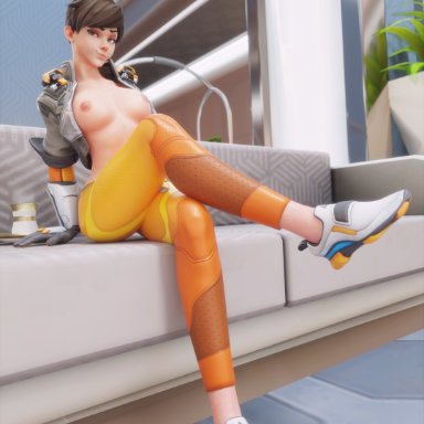 blizzard entertainment, overwatch, overwatch 2, lena oxton, tracer, jdv, 1girls, breasts, brown eyes, brown eyes female, brown hair, brown hair female, female, female only, looking at viewer