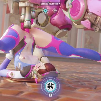 overwatch, d.va, cawneil, fucking machine, 3d, animated, sound, video