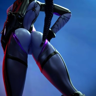 blizzard entertainment, overwatch, amelie lacroix, widowmaker, lunex3d, 1girls, assassin, big breasts, blue-skinned female, blue body, blue skin, breasts, busty, curvaceous, curves