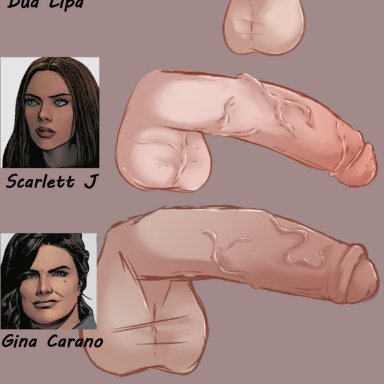 billie eilish, black widow (marvel), chloe grace moretz, dua lipa, gina carano, scarlett johansson, taylor swift, zendaya, cherryfuckerz, chart, foreskin, futanari, penis comparison, penis size comparison, penis size difference