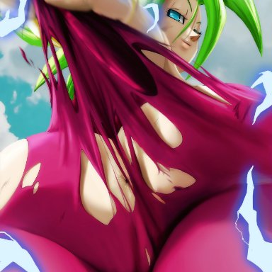 dragon ball, dragon ball super, kefla, novasayajingoku, 1girls, anus, ass, bedroom eyes, big ass, blue eyes, bubble butt, clothing, female, female only, fusion