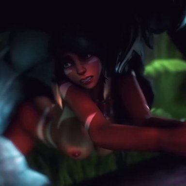 league of legends, studiofow, nidalee, rengar, 3d, animated, mp4, sound, tagme, video