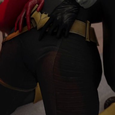 dc, barbara gordon, batgirl, harley quinn, kishi, anilingus through clothes, ass on face, ass sniffing, big ass, bubble butt, facesitting, female, female only, fetish, smothering