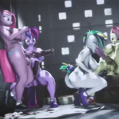 friendship is magic, hasbro, my little pony, screwingwithsfm, big ass, big balls, big breasts, big butt, big penis, blowjob, cowgirl position, equine penis, facefuck, furry, futa on futa