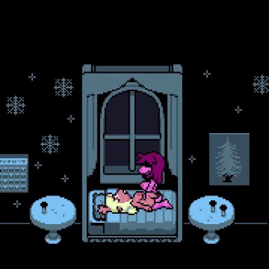 deltarune, noelle holiday, susie (deltarune), mayin, 1futa, duo, furry, futa, futa on female, futadom, futanari, interspecies, passionate, romantic, scalie