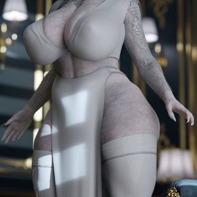 capcom, resident evil, resident evil 8: village, alcina dimitrescu, doublejeckylll, 1girls, big ass, big breasts, bottom heavy, breasts, busty, curvaceous, curvy, curvy figure, dark hair