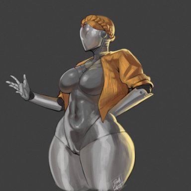 atomic heart, the twins (atomic heart), dankwoll, dwoll, 1girls, android, big breasts, breasts, busty, faceless, faceless character, faceless female, female, gynoid, hips