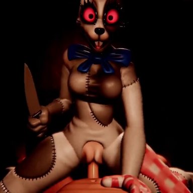 dreams, five nights at freddy's, anonymous male, vanny (fnaf), w4vy, 1boy, 1girls, athletic female, bouncing breasts, bow tie, bunny ears, bunny girl, bunnysuit, costume, cowgirl position