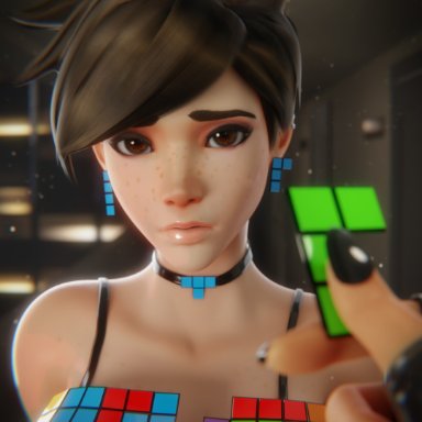 overwatch, overwatch 2, tetris, tracer, gs3d, embarrassed, female, female focus, flustered, humiliated, humiliating, humiliation, public, public humiliation, shy