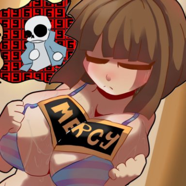 undertale, undertale (series), frisk, frisk (undertale), sans (undertale), eostwit, bikini, tagme