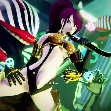 persona, persona 3, mitsuru kirijo, shadow (persona), amateurthrowaway, bikini, blowjob, clothing, fellatio, midriff, mind control, navel, oral, tentacle, tentacle in mouth