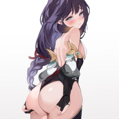 genshin impact, hololive, hololive english, ninomae ina'nis, koahri, 1girls, ass, blue eyes, breasts, bubble butt, cosplay, dat ass, female, light-skinned female, light skin