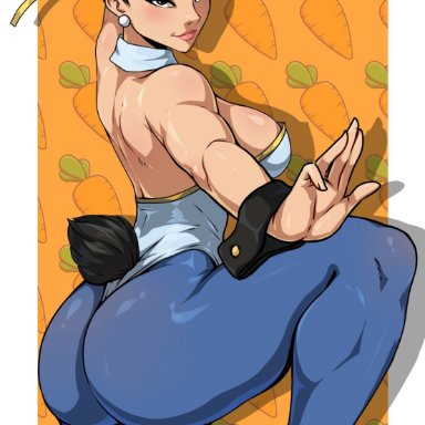 capcom, street fighter, street fighter 6, street fighter iv, street fighter v, chun-li, kyoffie, 1girls, big ass, big breasts, big butt, bunny girl, bunny tail, bunnysuit, cuff links